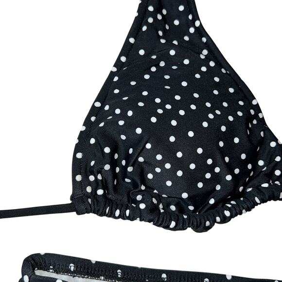 Bikini Lab Black & White Polka Dot Triangle String Bikini, Size M, NWT! - Picture 4 of 5